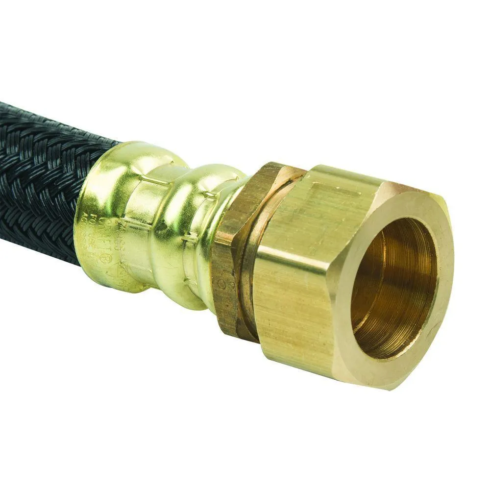 3/4 in. FIP x 7/8 in. O.D. Compression x 12 in. Polymer Braided Water Heater Connector (0.57 in. I.D.)