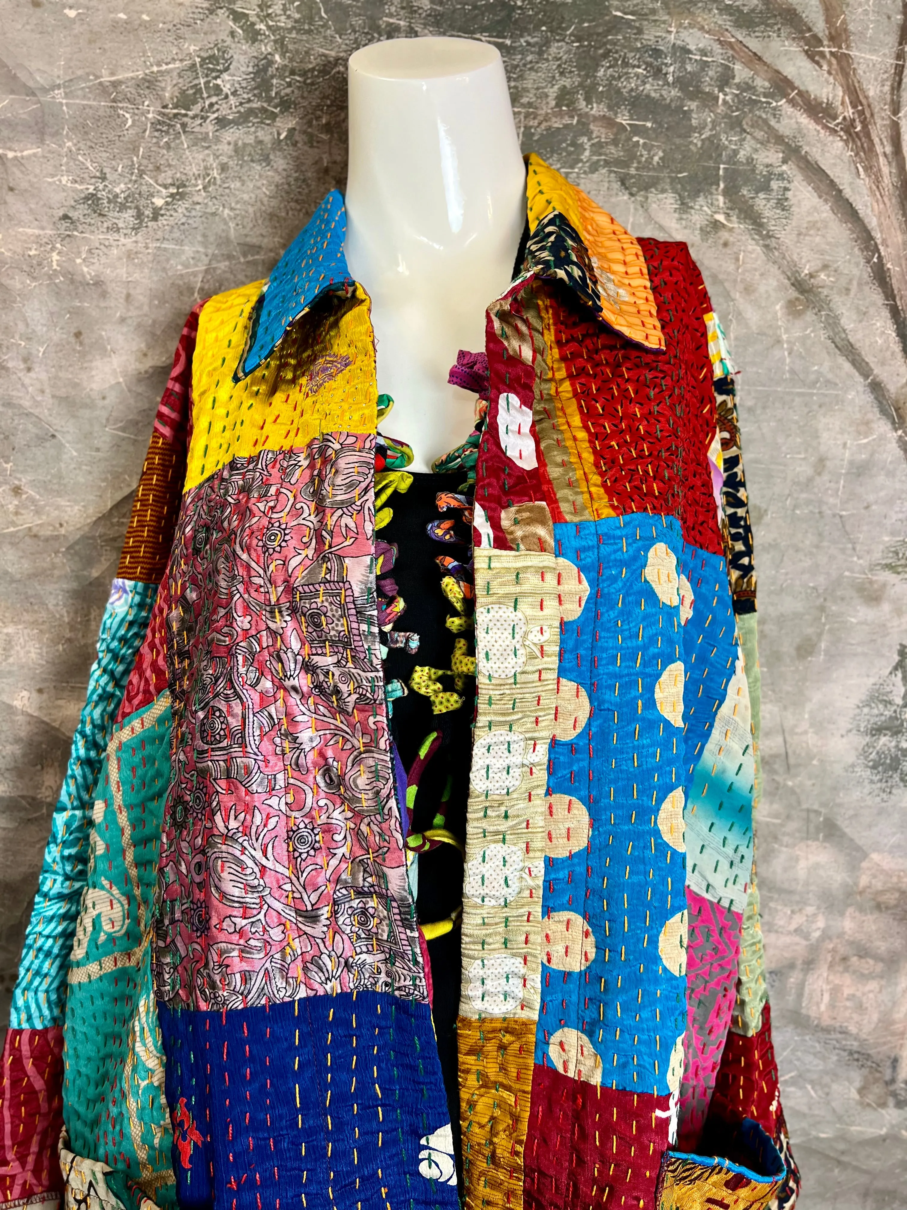 5683J Kantha/Vintage Kimono JKT-Bold Mix 3