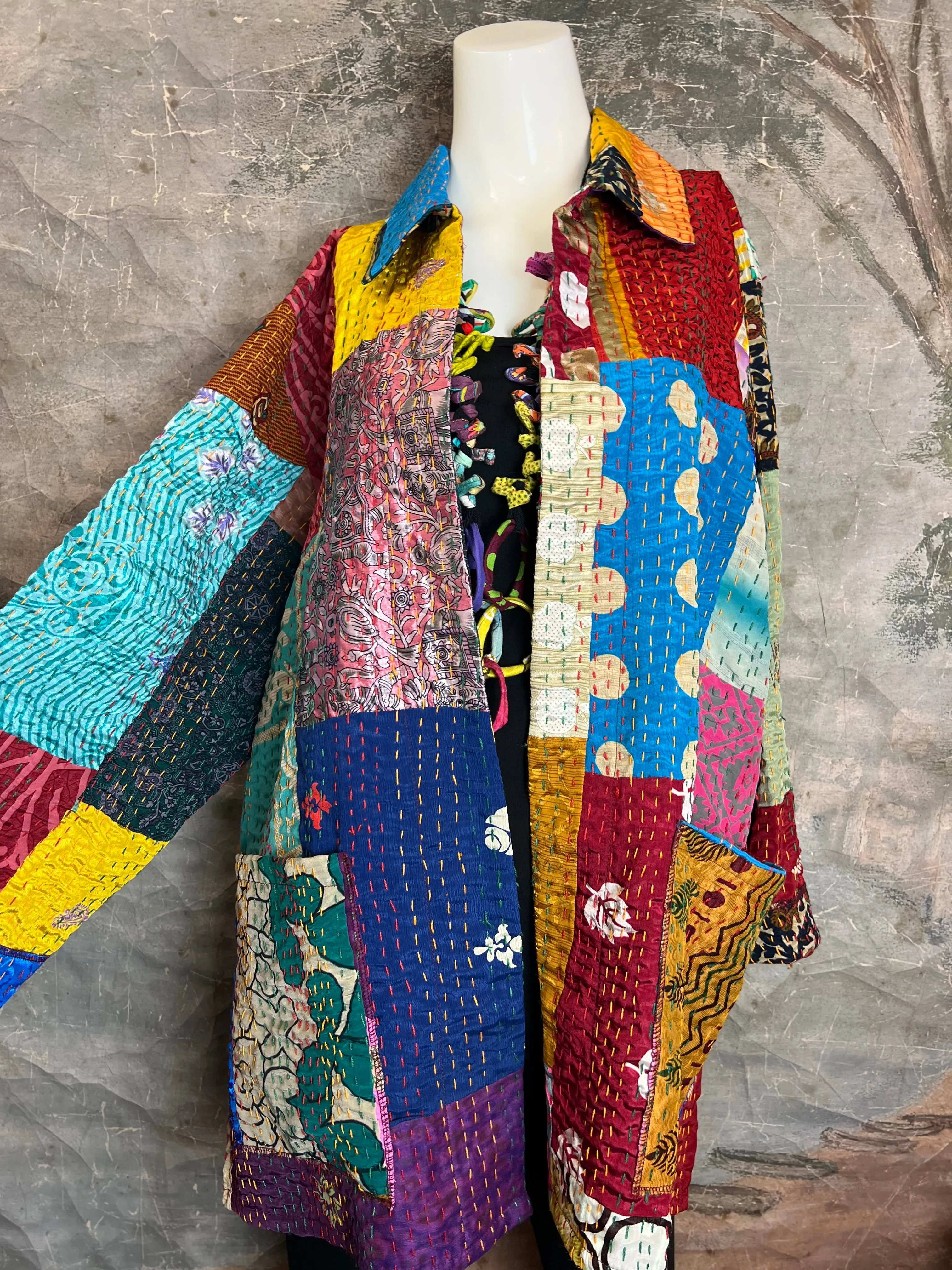 5683J Kantha/Vintage Kimono JKT-Bold Mix 3