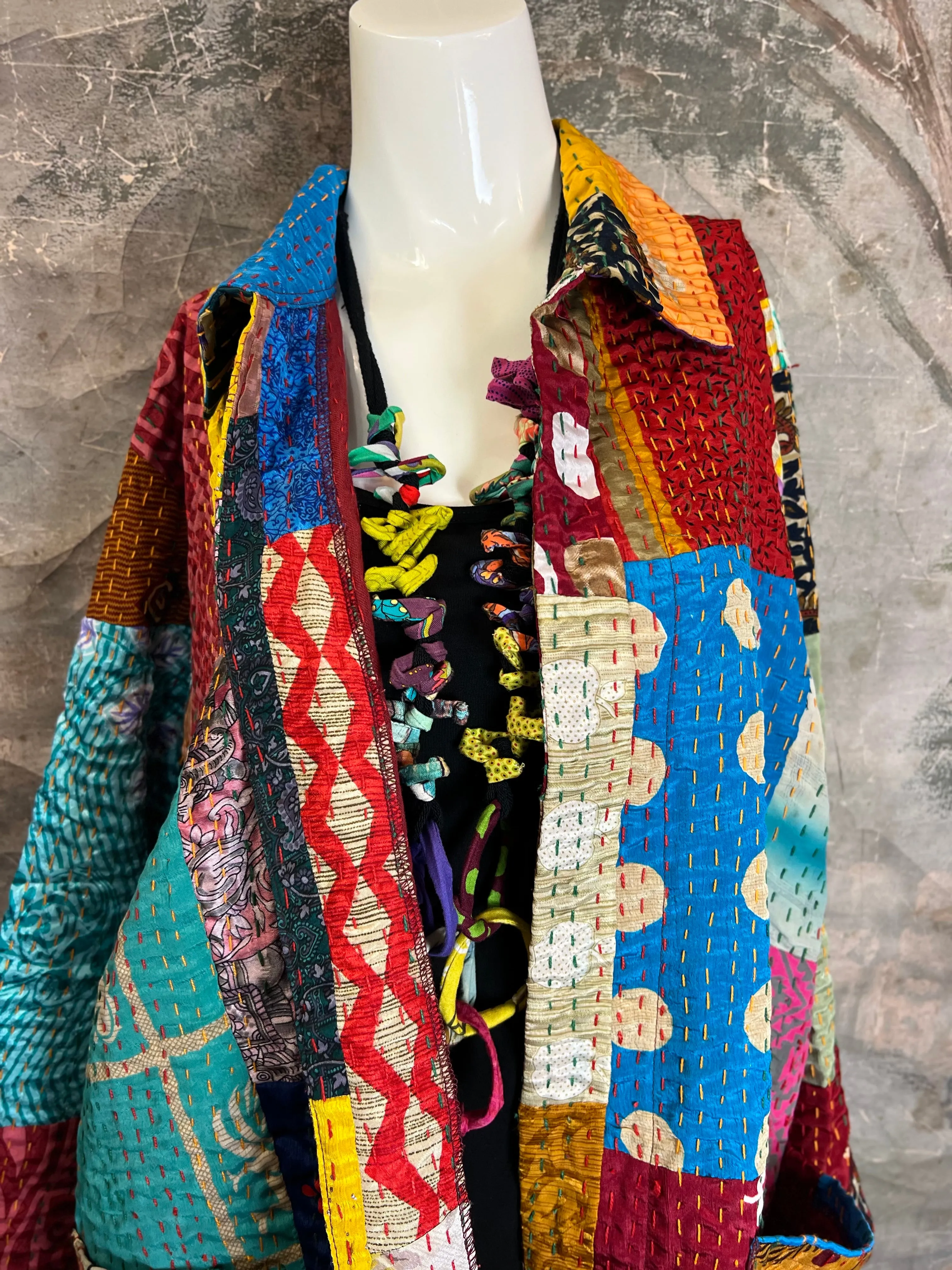 5683J Kantha/Vintage Kimono JKT-Bold Mix 3