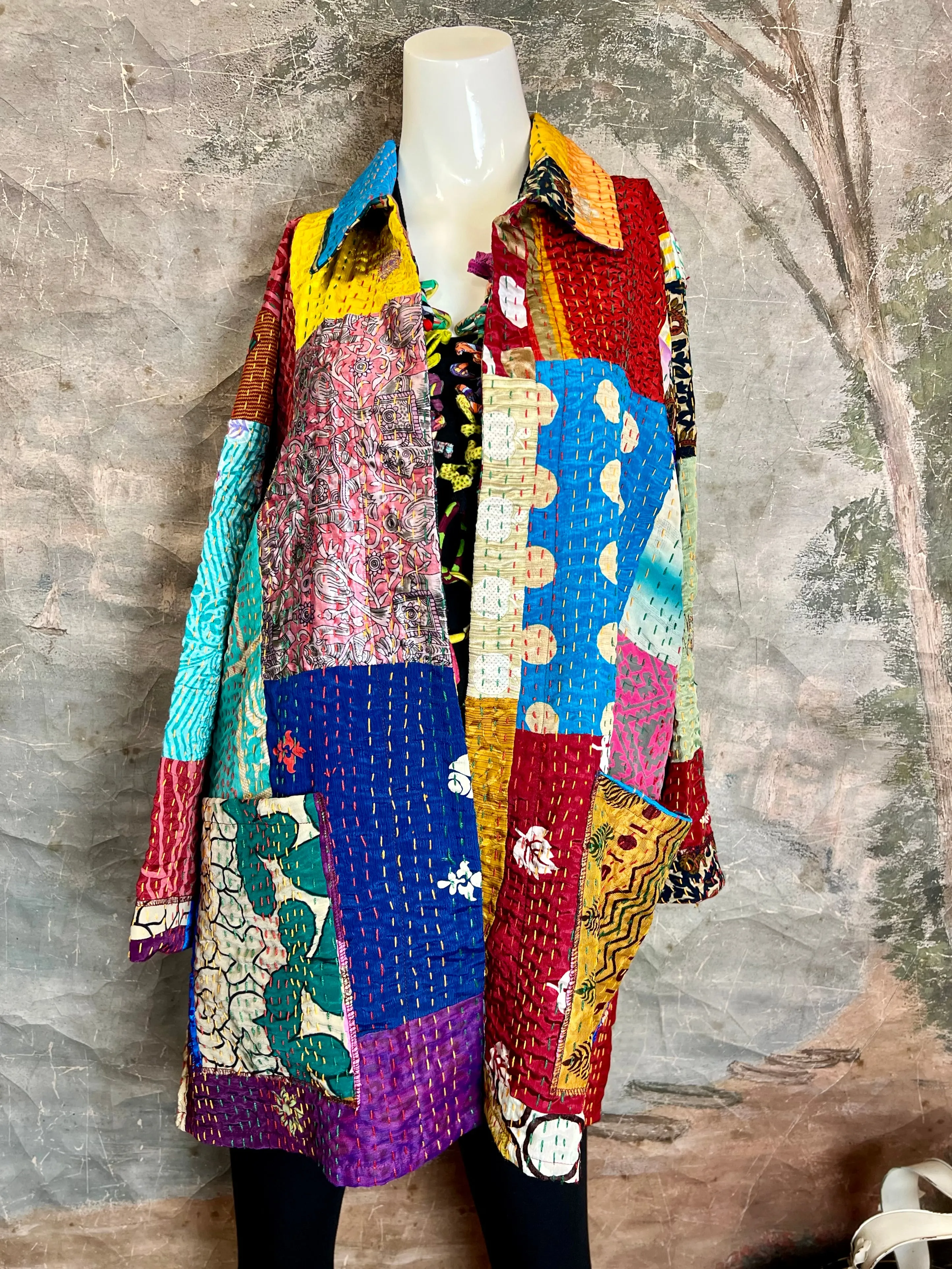 5683J Kantha/Vintage Kimono JKT-Bold Mix 3