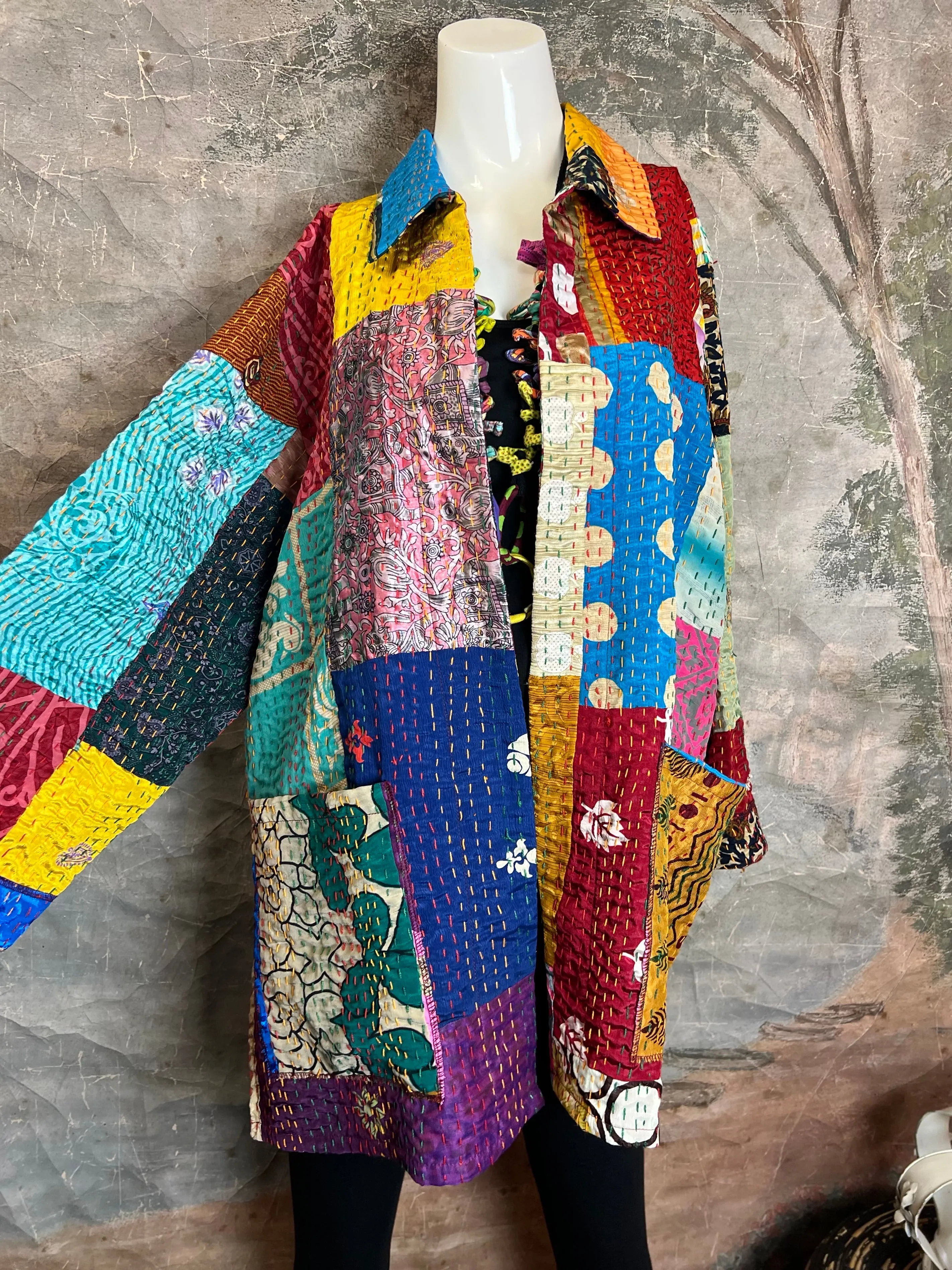 5683J Kantha/Vintage Kimono JKT-Bold Mix 3