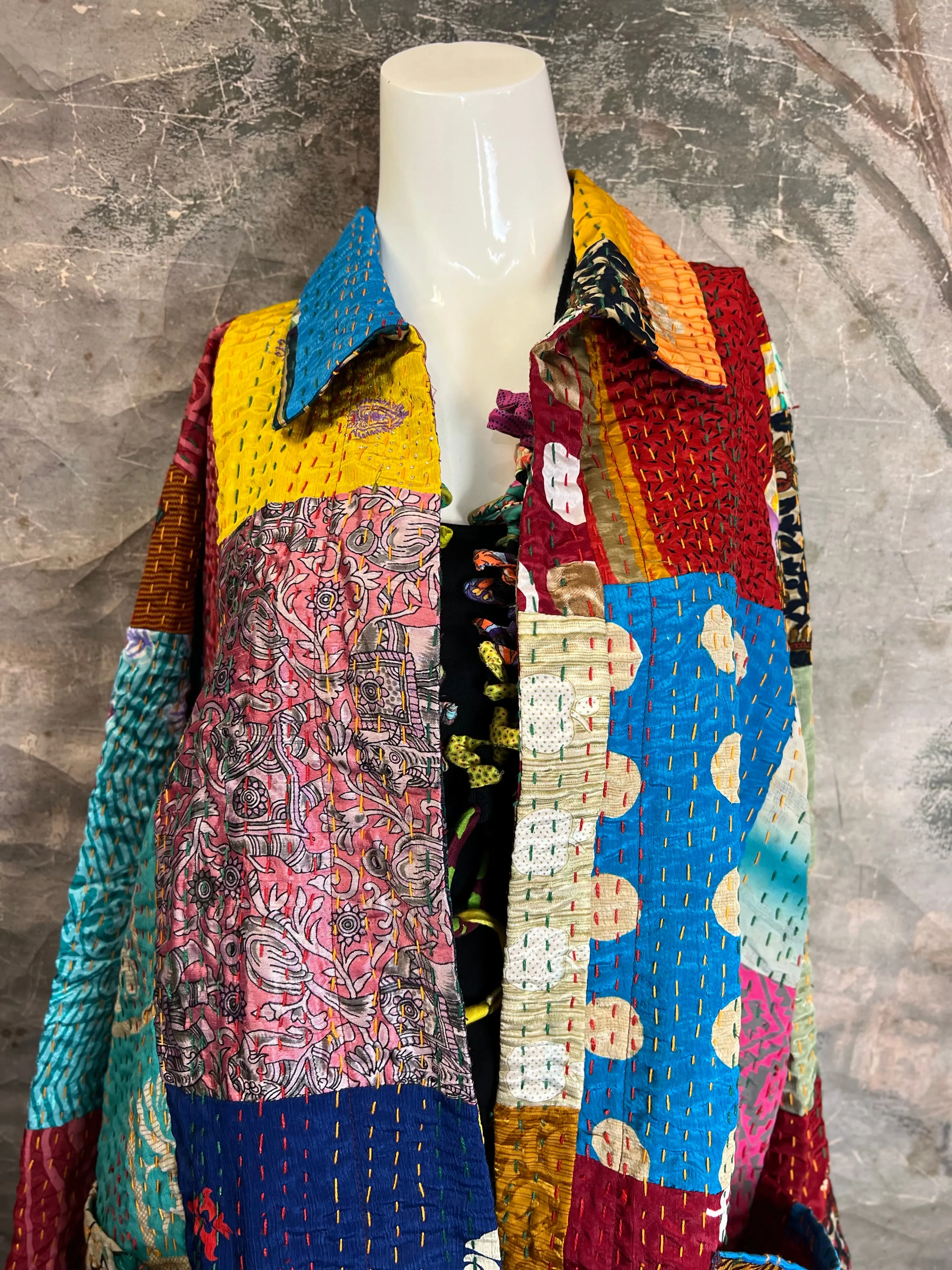 5683J Kantha/Vintage Kimono JKT-Bold Mix 3