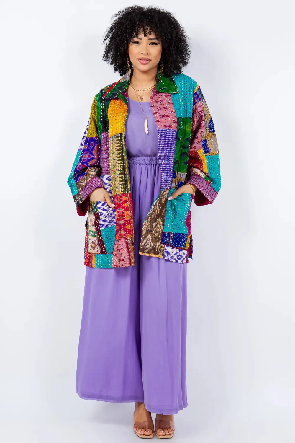 5683J Kantha/Vintage Kimono JKT-Bold Mix