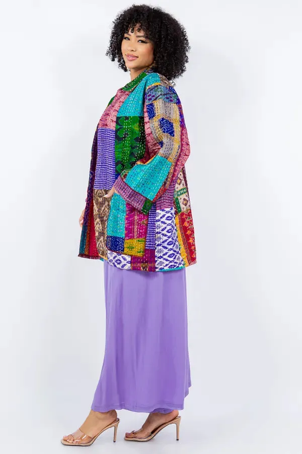 5683J Kantha/Vintage Kimono JKT-Bold Mix
