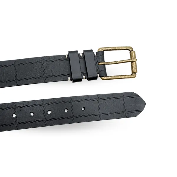 ALBERT - Mens Black Genuine Leather Belt