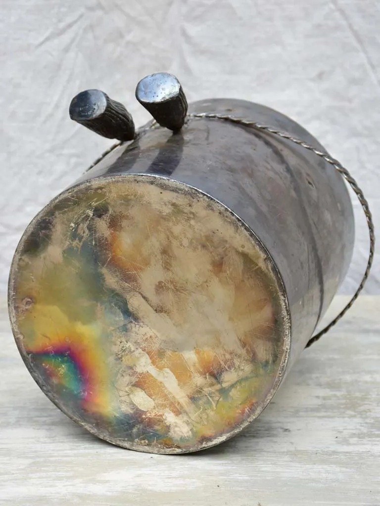 Antique silver plate ice bucket with tie