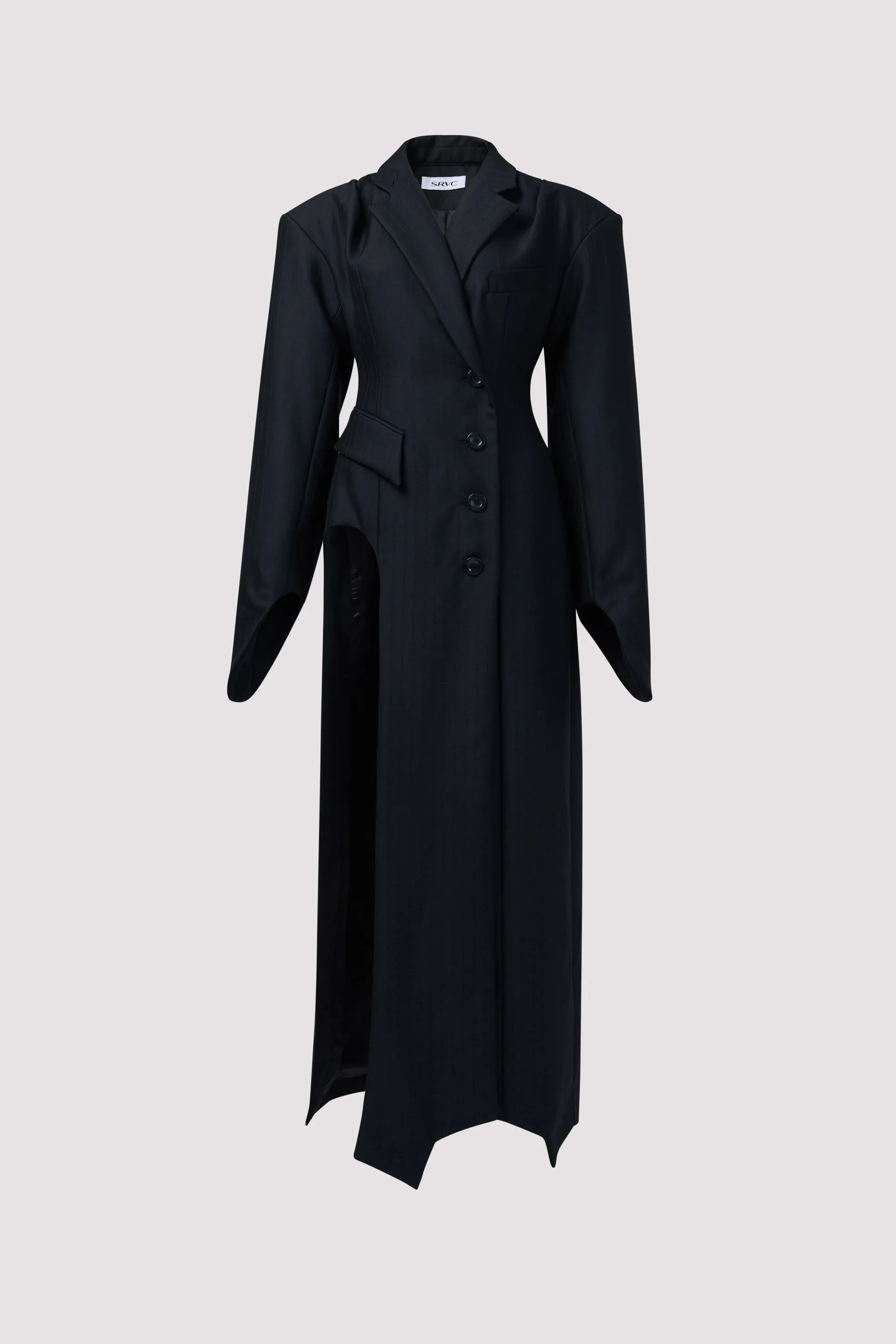 Black Inverse Tailored Coat
