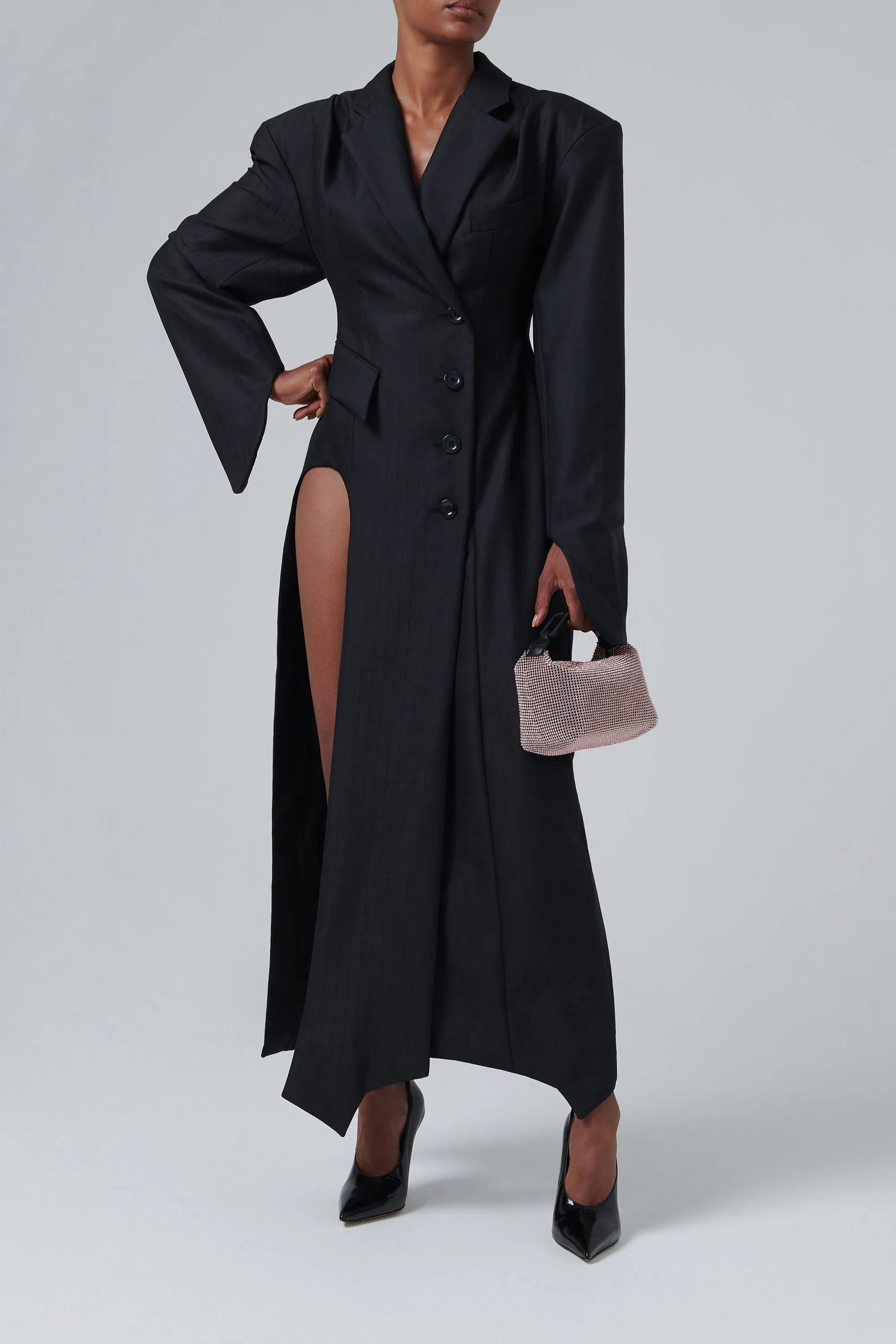 Black Inverse Tailored Coat