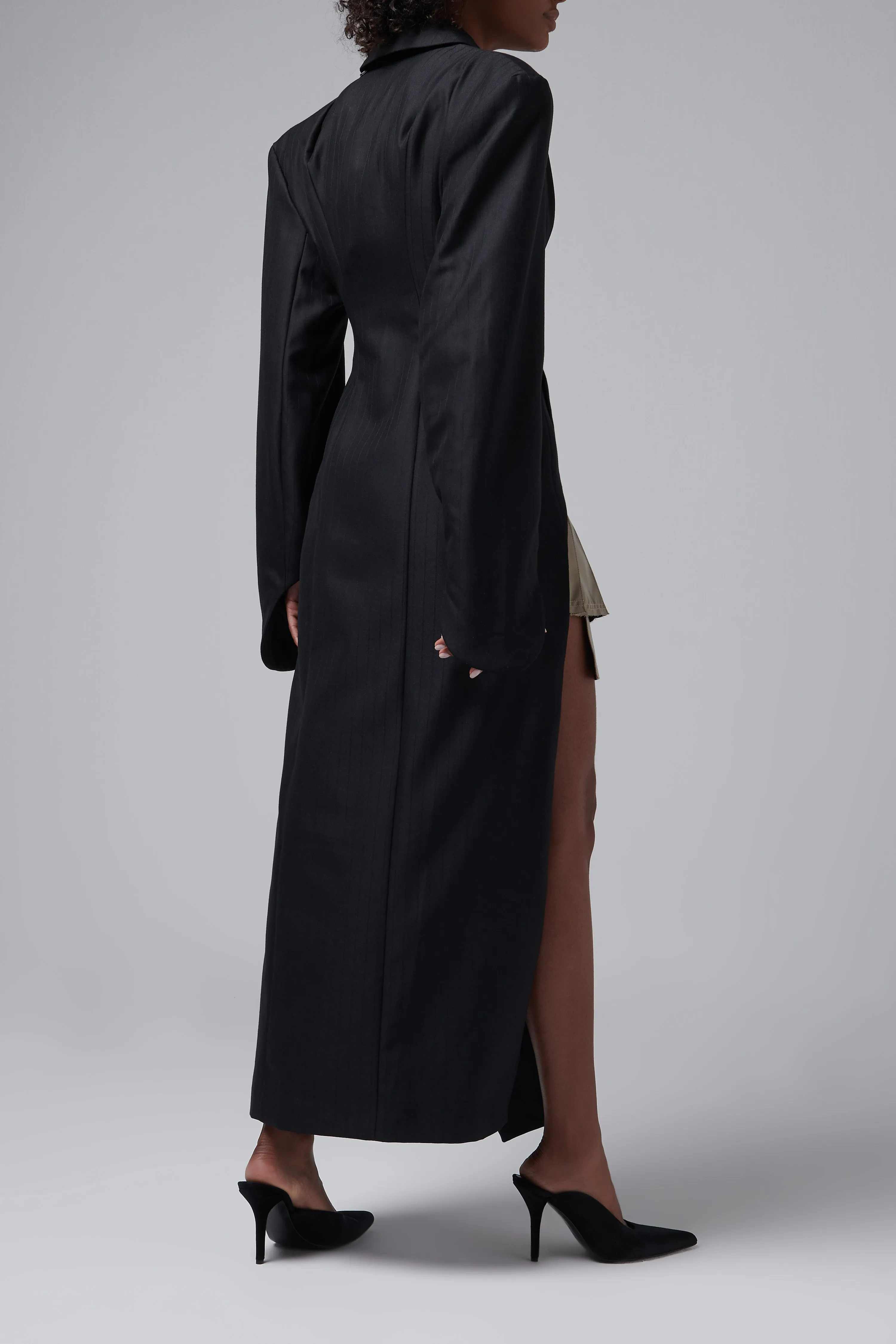 Black Inverse Tailored Coat