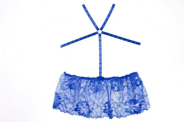 Blue Edgy Strappy Madelyn Baby Doll Lingerie