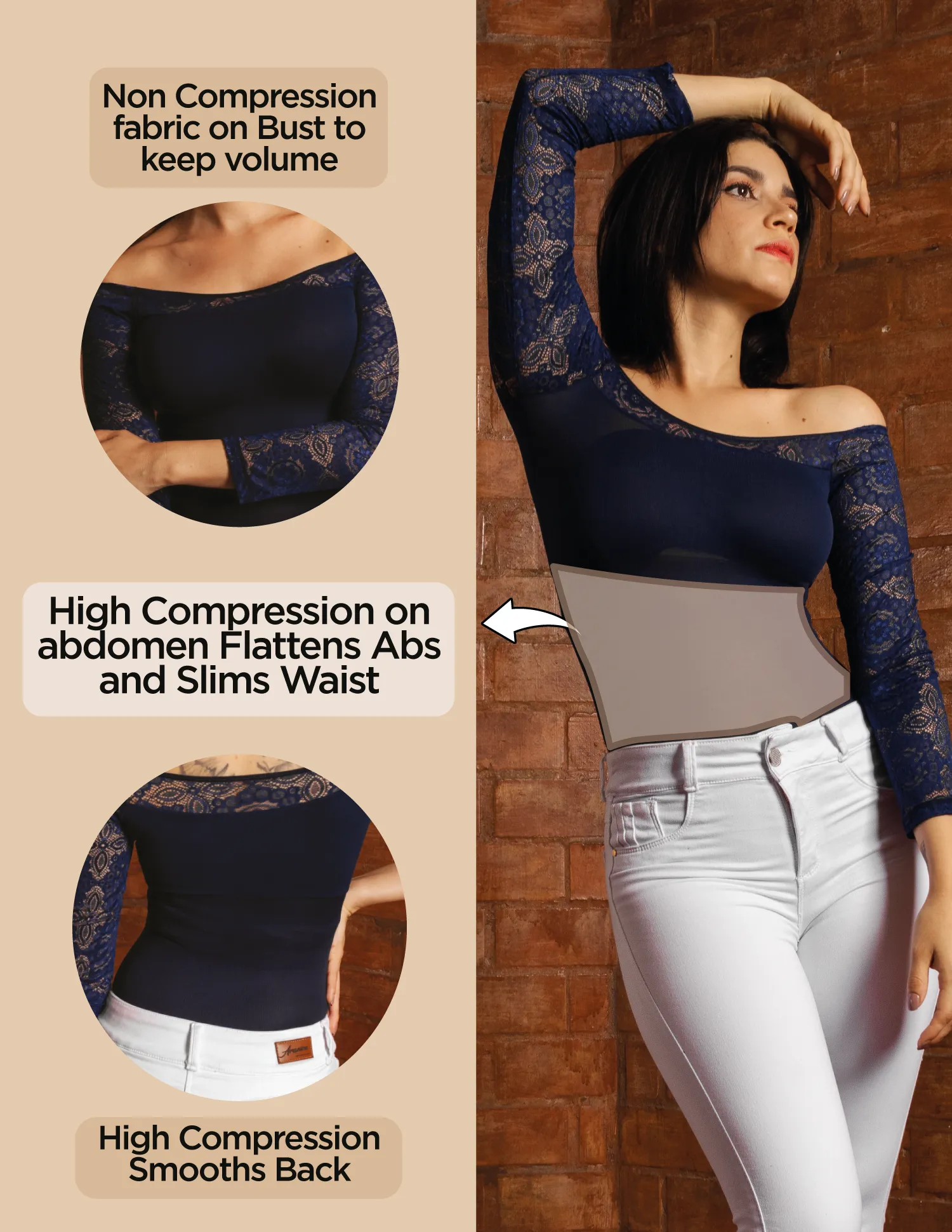 Bodysuit Clubwear Top Shapewear Liliana