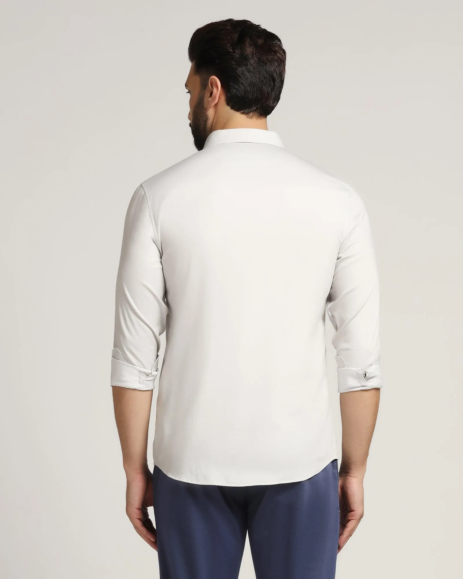 Casual Grey Solid Shirt - Luna