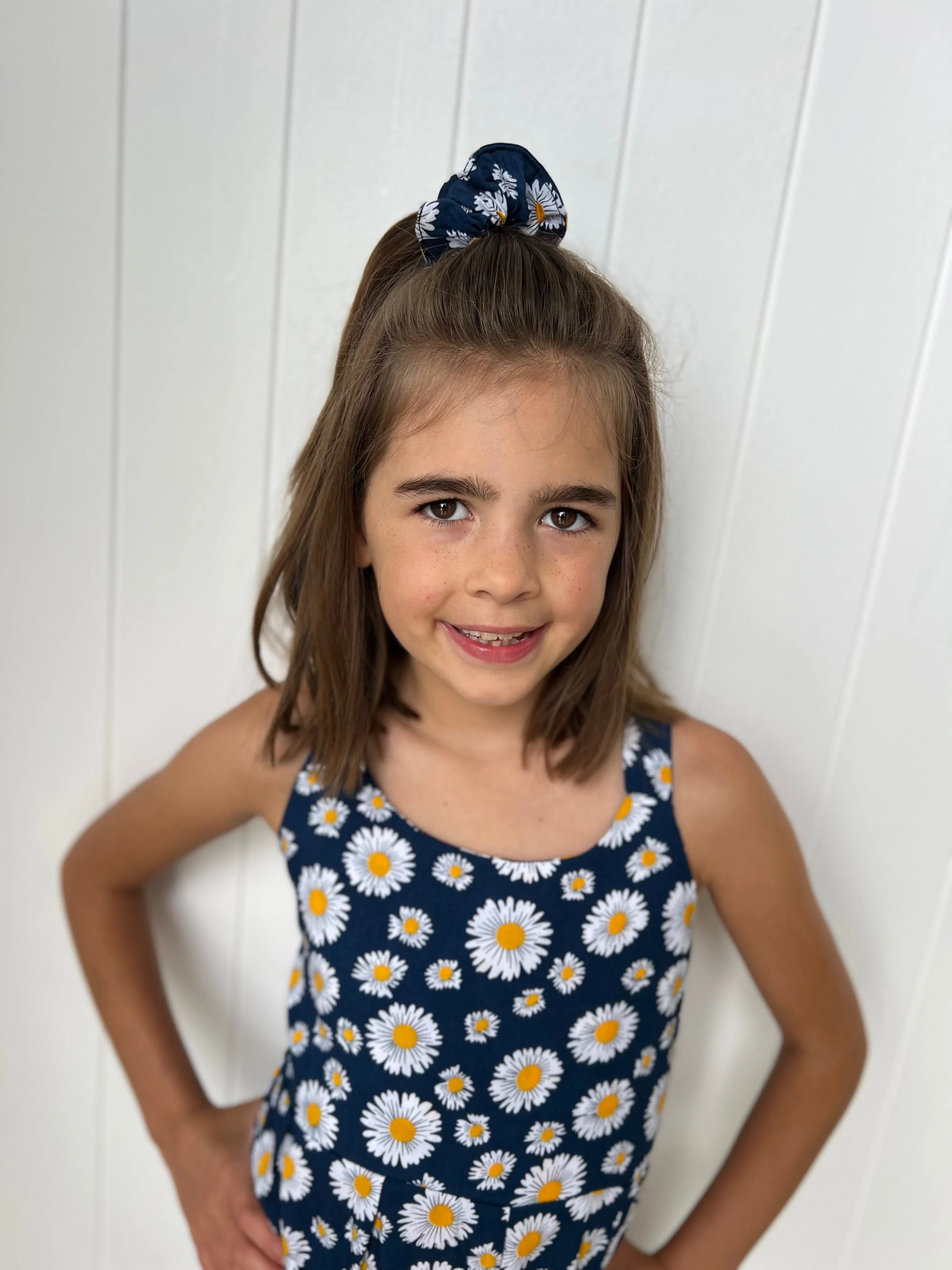 Daisies Kids Dress Navy