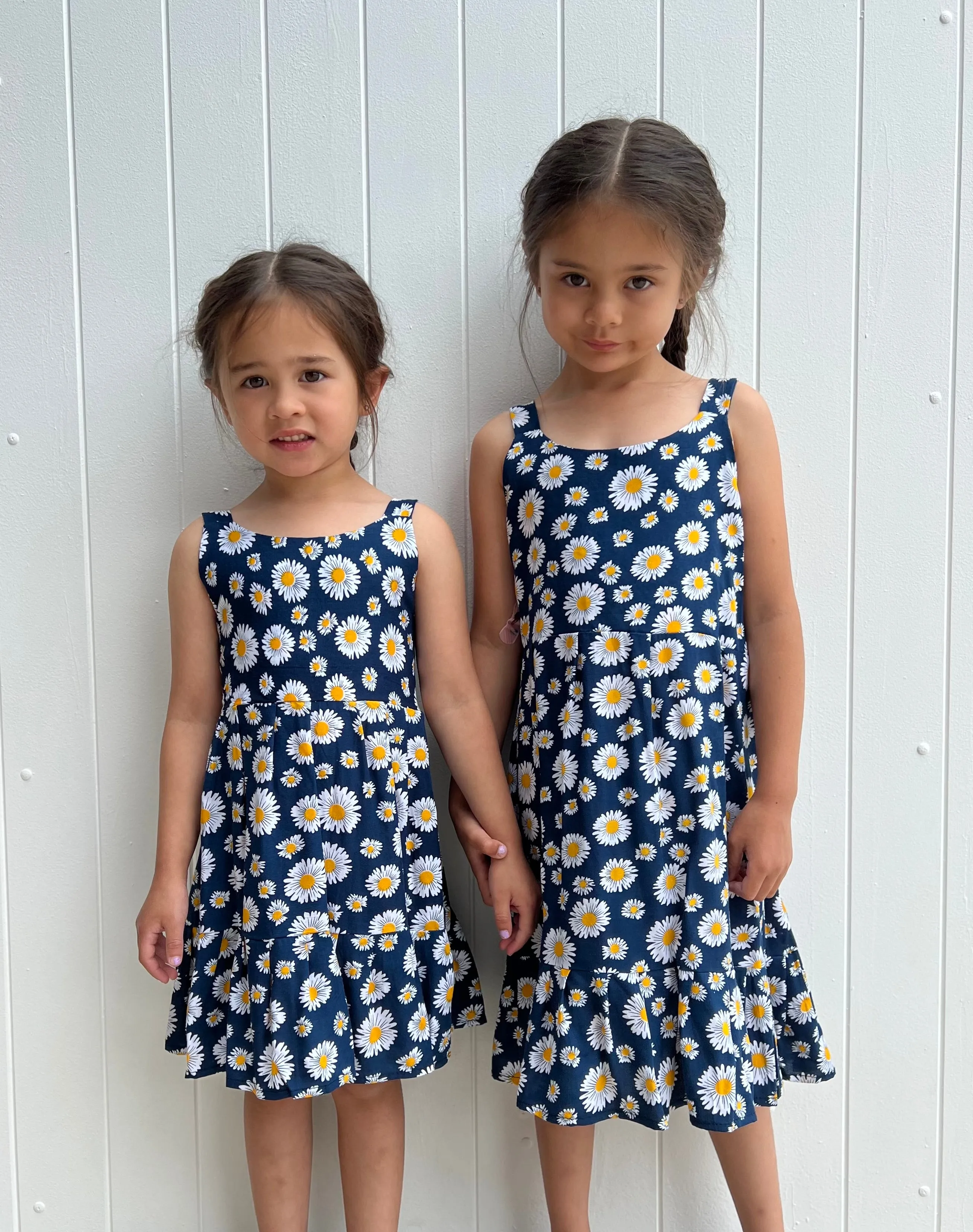 Daisies Kids Dress Navy
