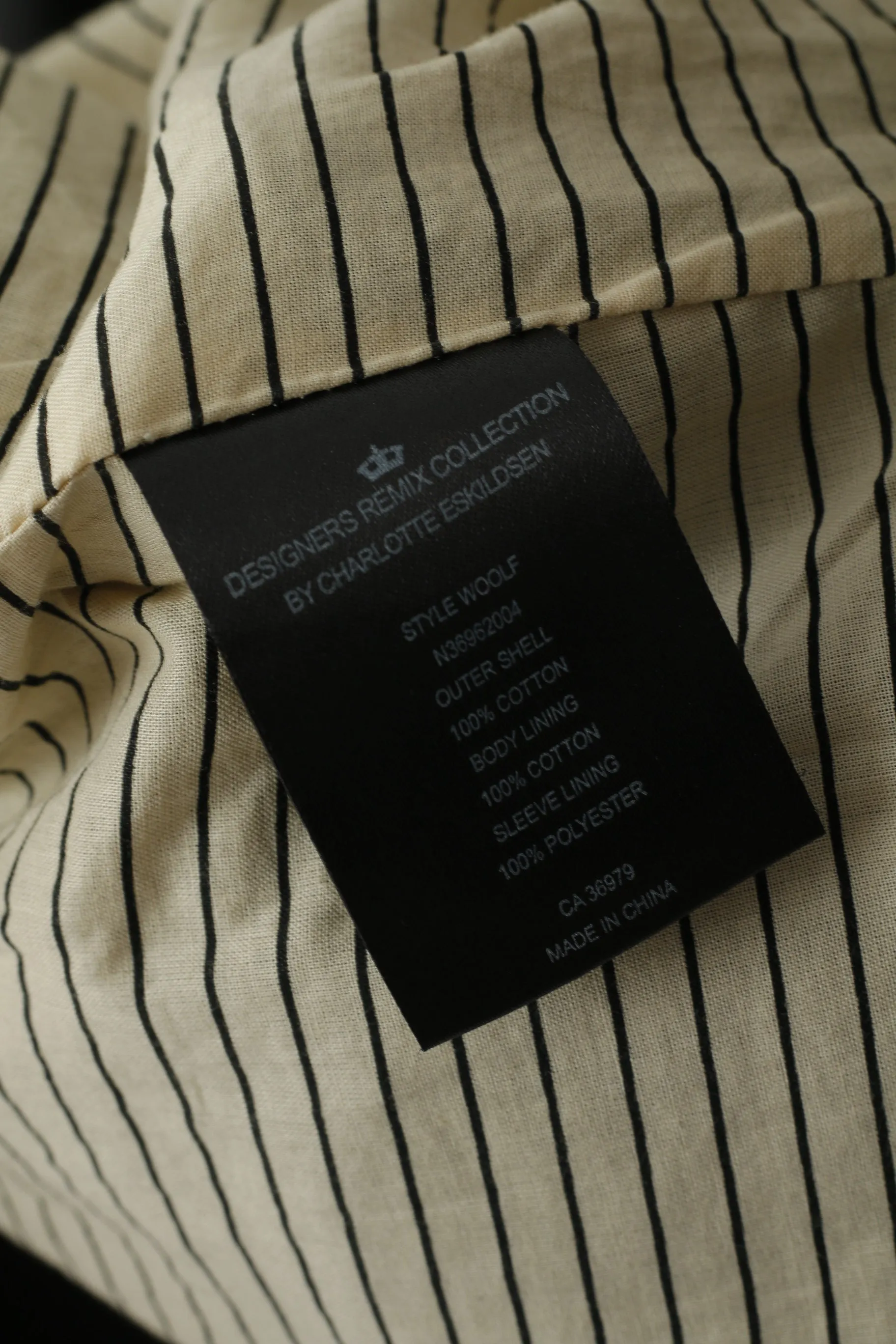 Designers Remix Collection By Charlotte Eskildsen Women 38 S Coat Black Double Breasted Snap Trench