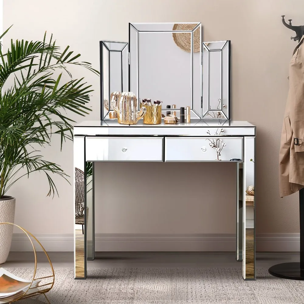 Dressing Table Set Console Table With Mirror Mirrored Furniture Dresser