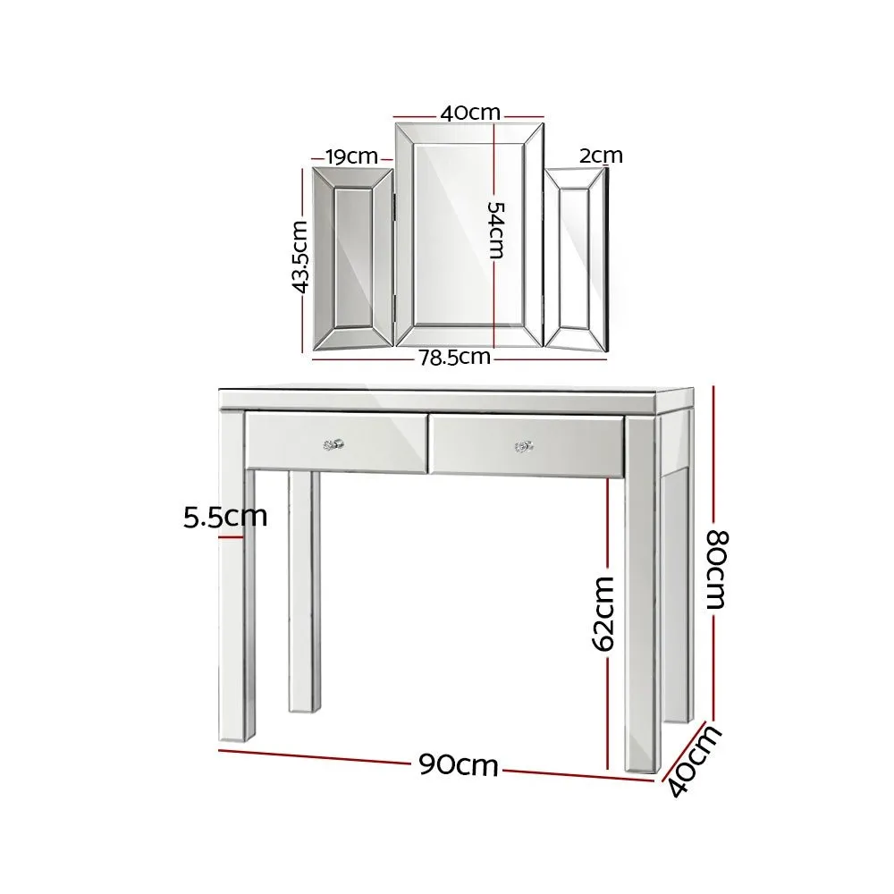 Dressing Table Set Console Table With Mirror Mirrored Furniture Dresser