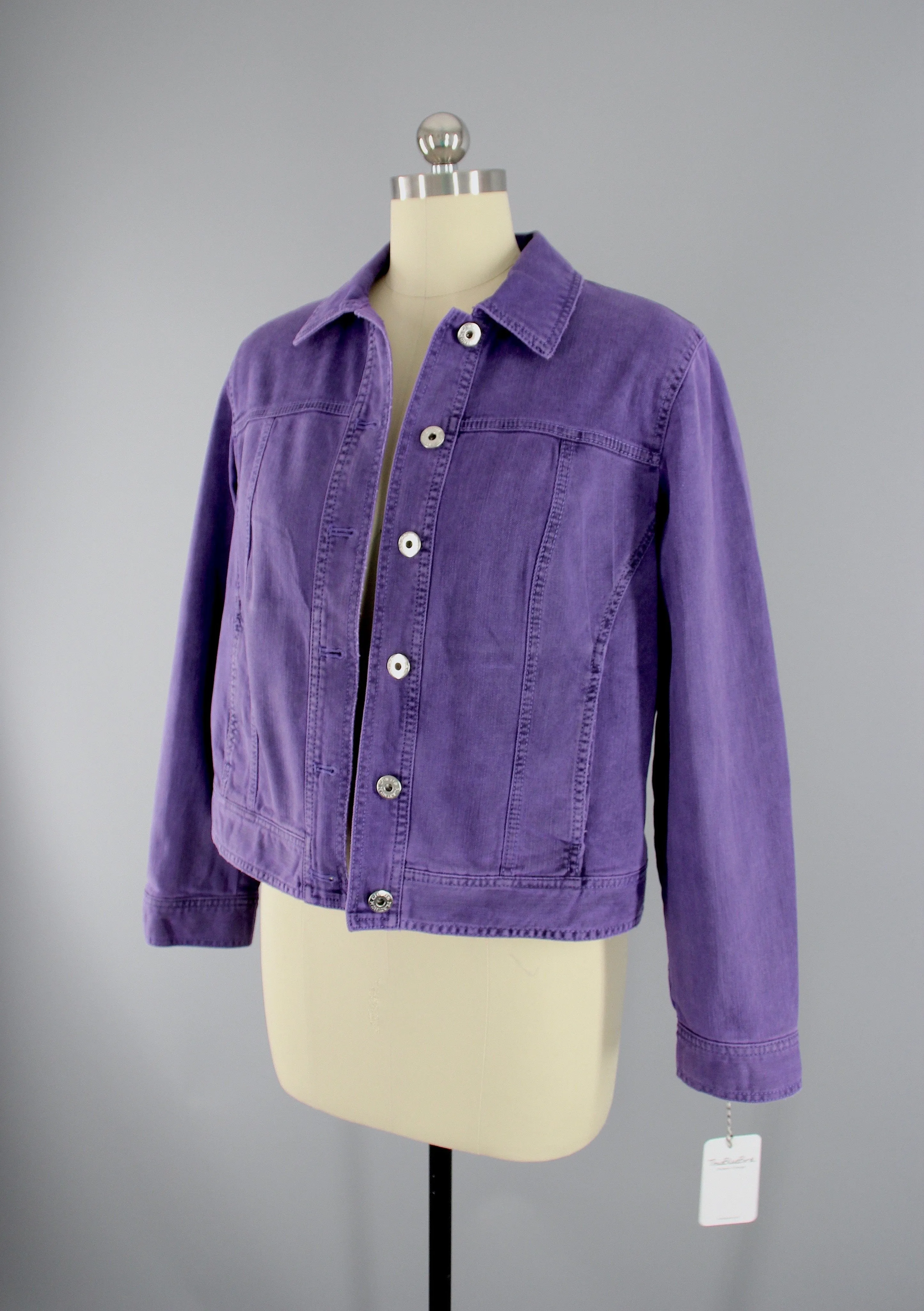 Embroidered Denim Jean Jacket / Asian Crane Phoenix Bird Embroidery