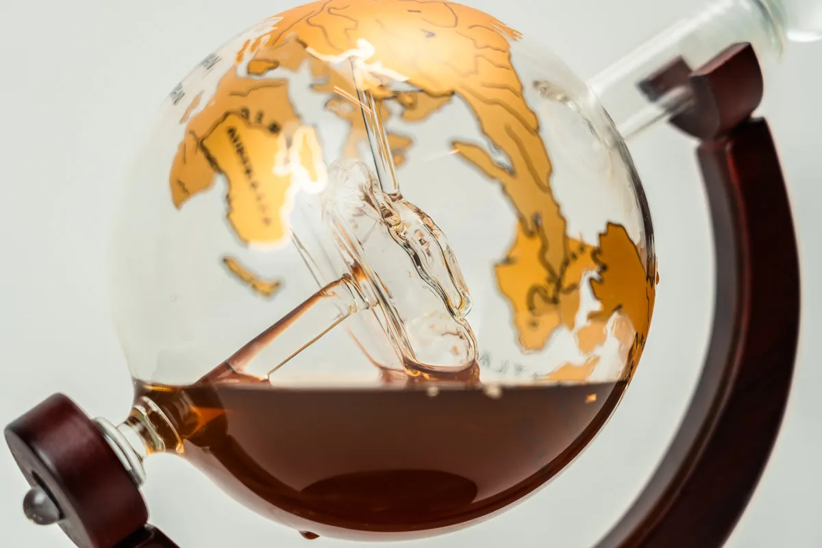Glass Globe Decanter With Tank Inside