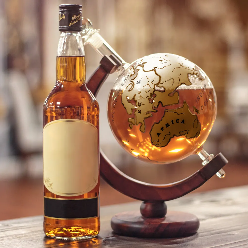 Glass Globe Decanter With Tank Inside