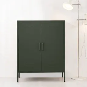 Green Metal Buffet Sideboard, Versatile, 2 Shelves - ArtissIn