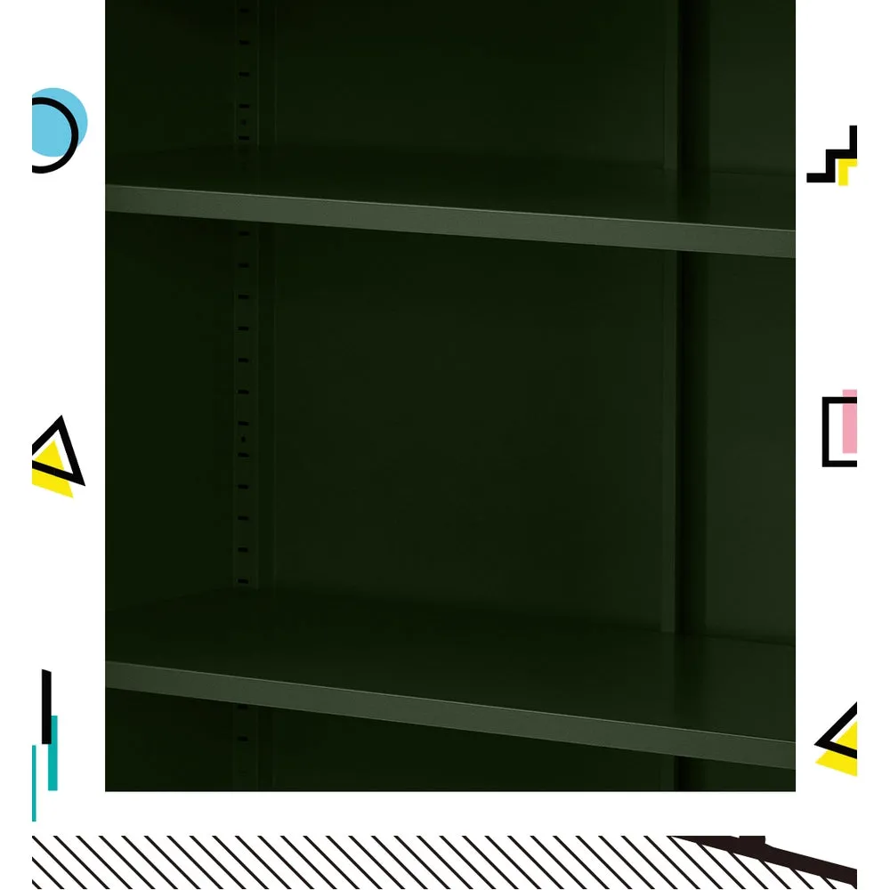Green Metal Buffet Sideboard, Versatile, 2 Shelves - ArtissIn