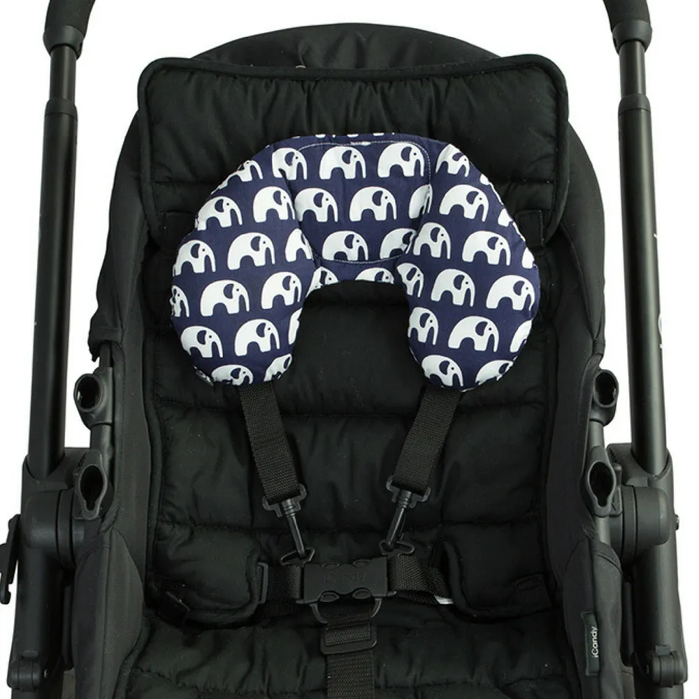 Head Hugger Neck Support  - Navy Elephant
