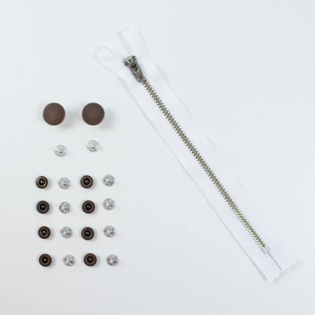 Jeans Hardware Set - Zipper Fly