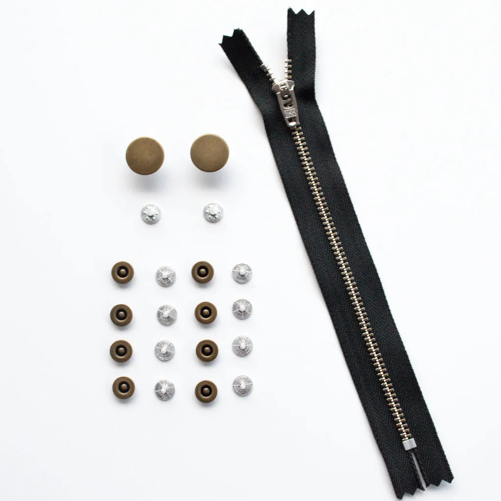 Jeans Hardware Set - Zipper Fly