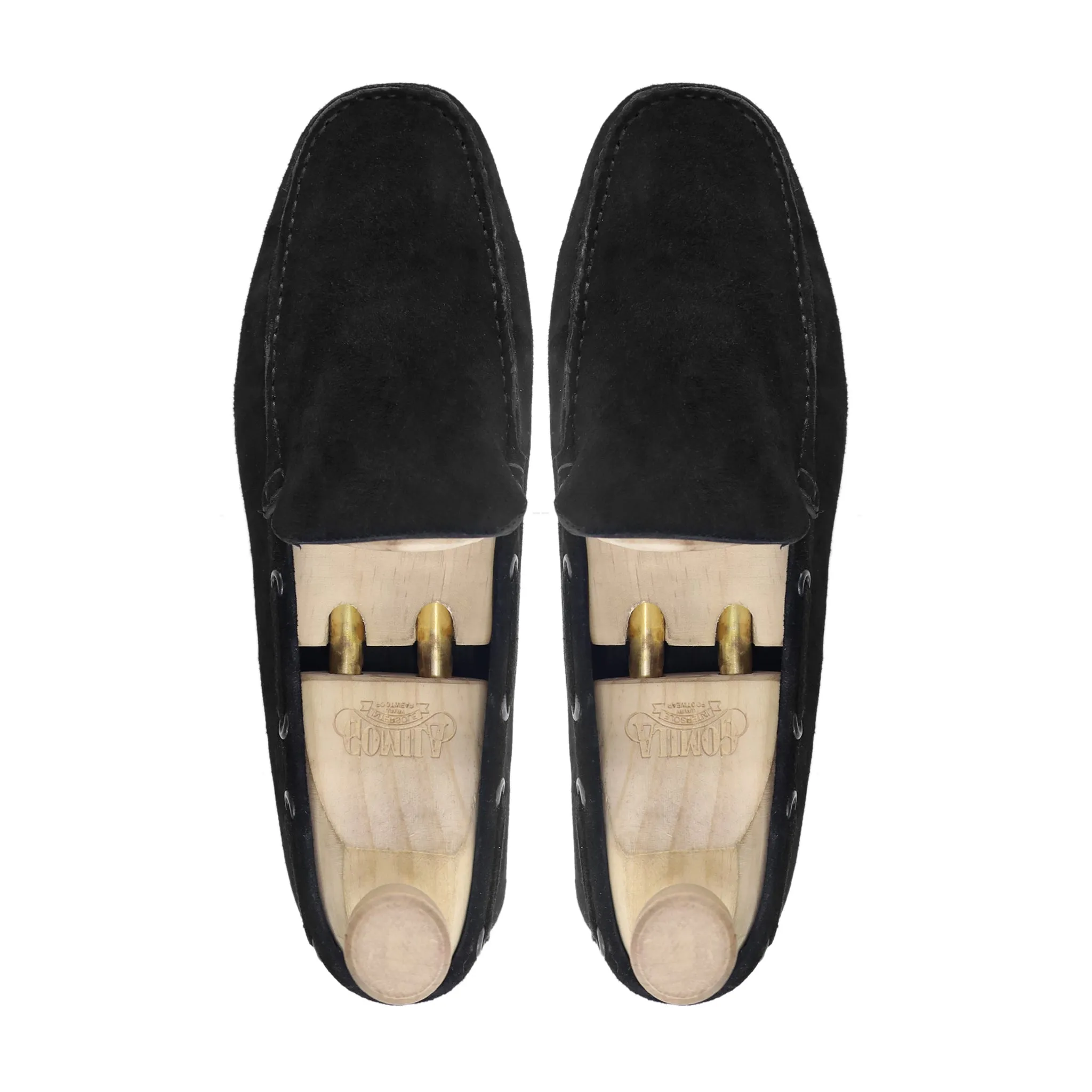 Joben - Men's Black Kid Suede Driver Shoe