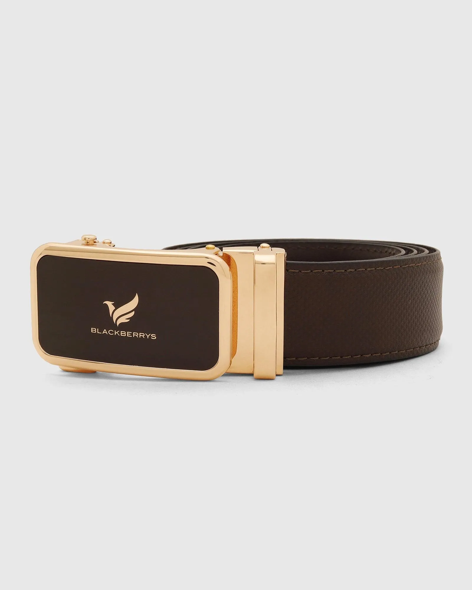 Leather Brown Textured Belt - Tyeson