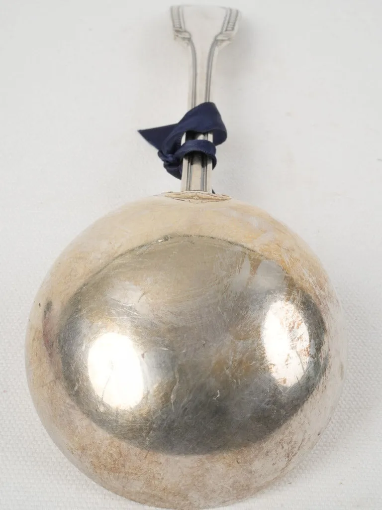 Louis XVI Style Silver-Plated Soup Ladle w/ Pearl Detail 12¼"