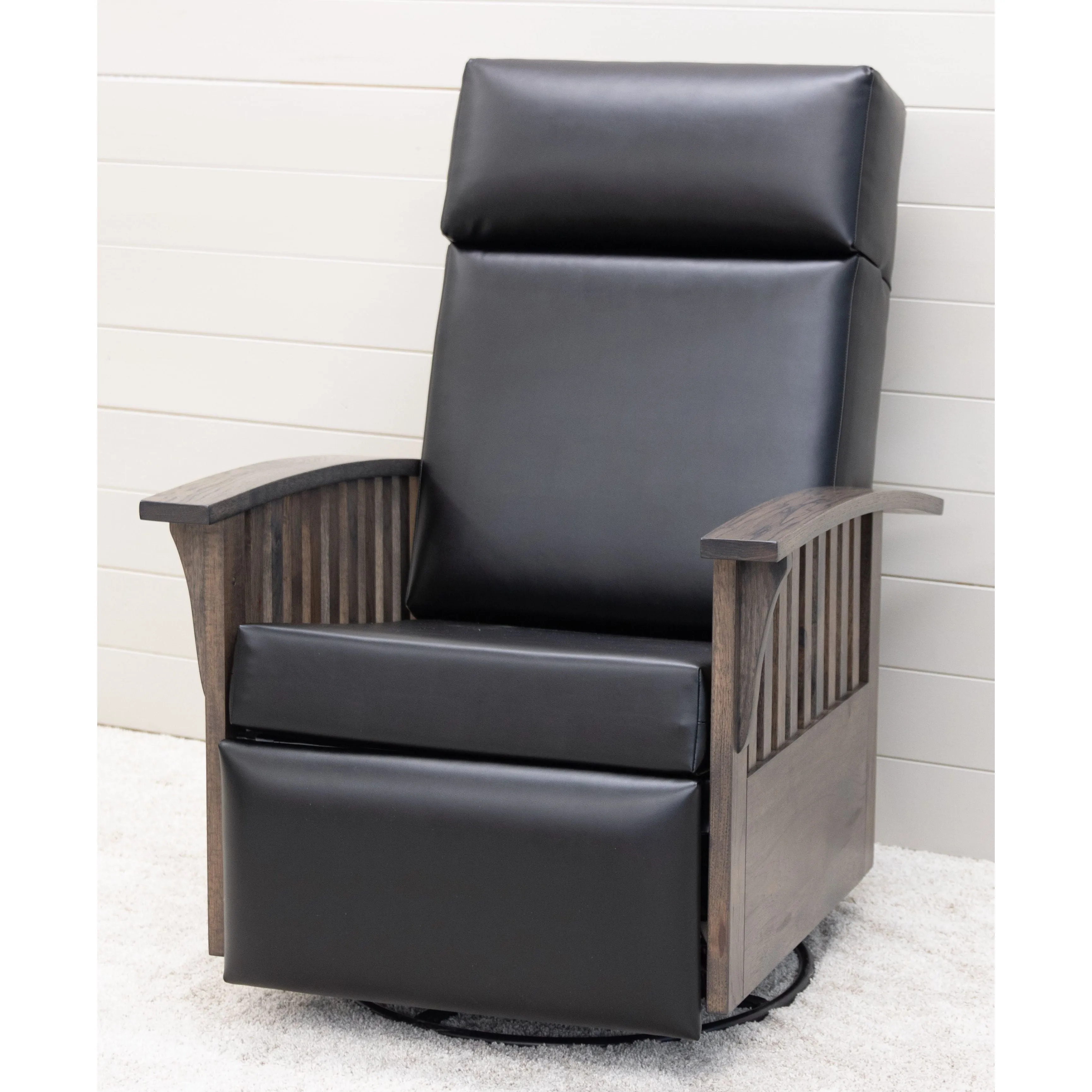 Mission Swivel Glider Recliner with Wood Arms