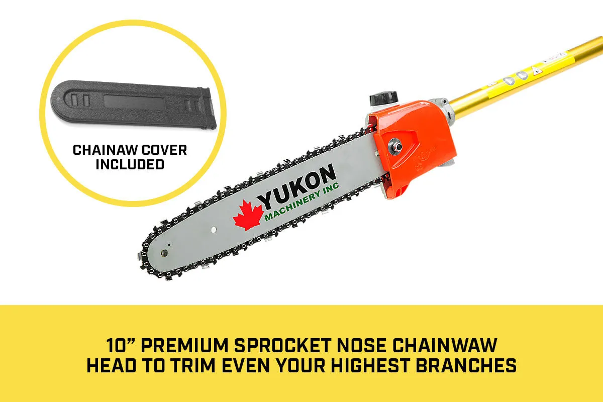 NNEDPE Tradesman 62cc Petrol Multi Tool Chainsaw Line Garden Trimmer - Gold