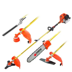 NNEDPE Tradesman 62cc Petrol Multi Tool Chainsaw Line Garden Trimmer - Gold