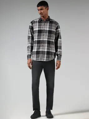 Nuon Dark Grey Straight - Fit Mid - Rise Jeans