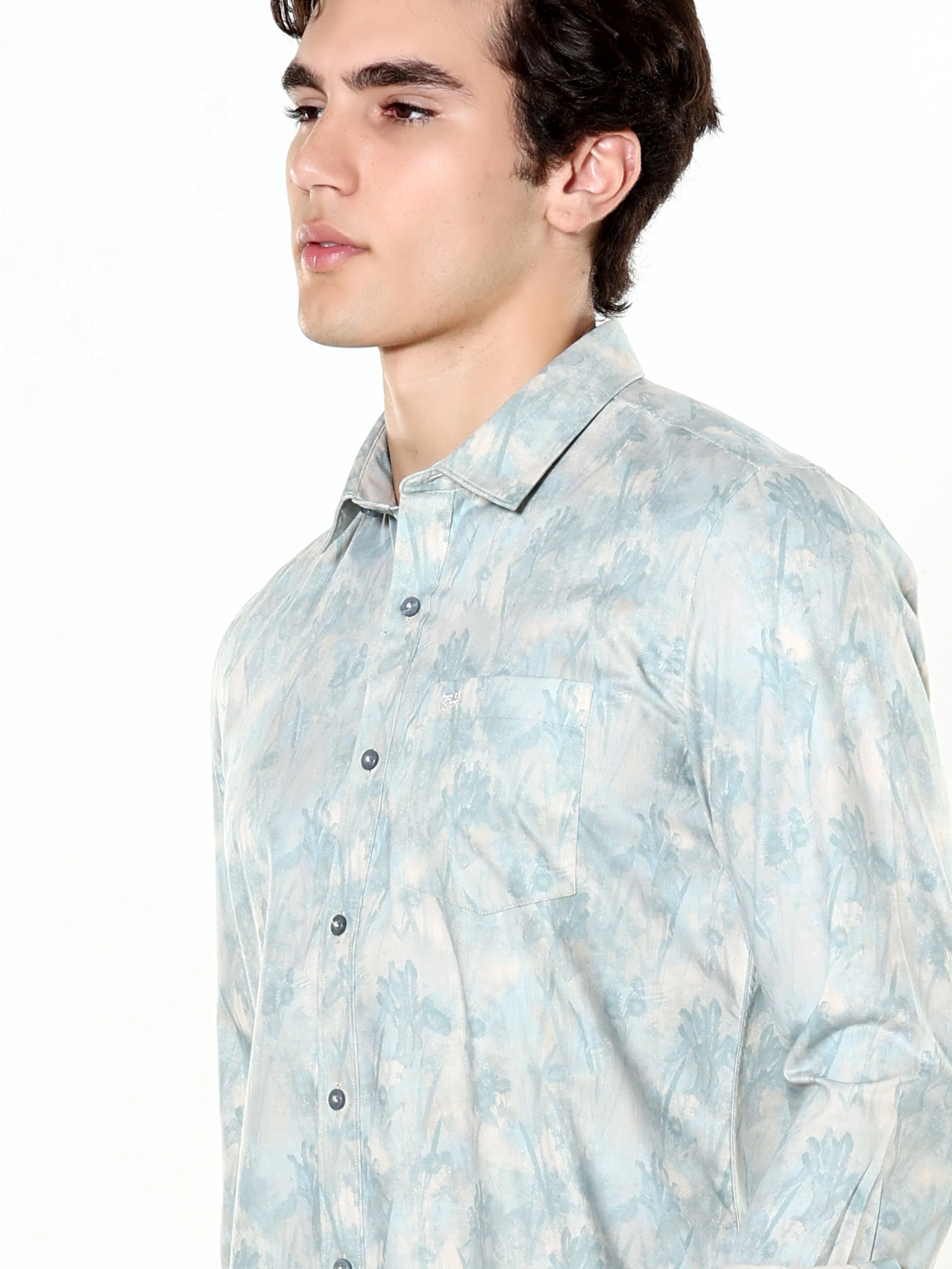 Occean Green Printed Shirt