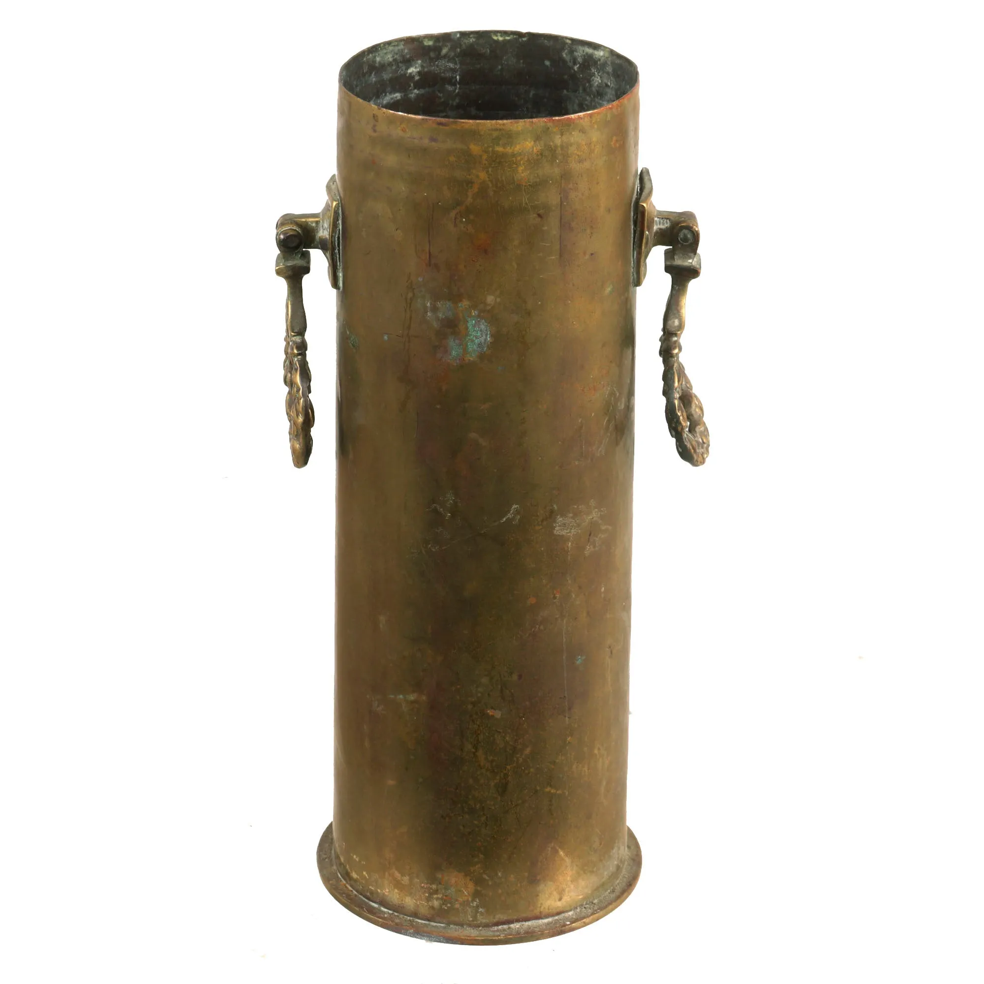 Original French WWI 75mm Artillery Shell Casing Trench Art Vase Lot - 3 Items
