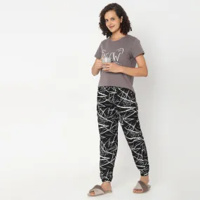 Regular Fit Floral Lounge Joggers