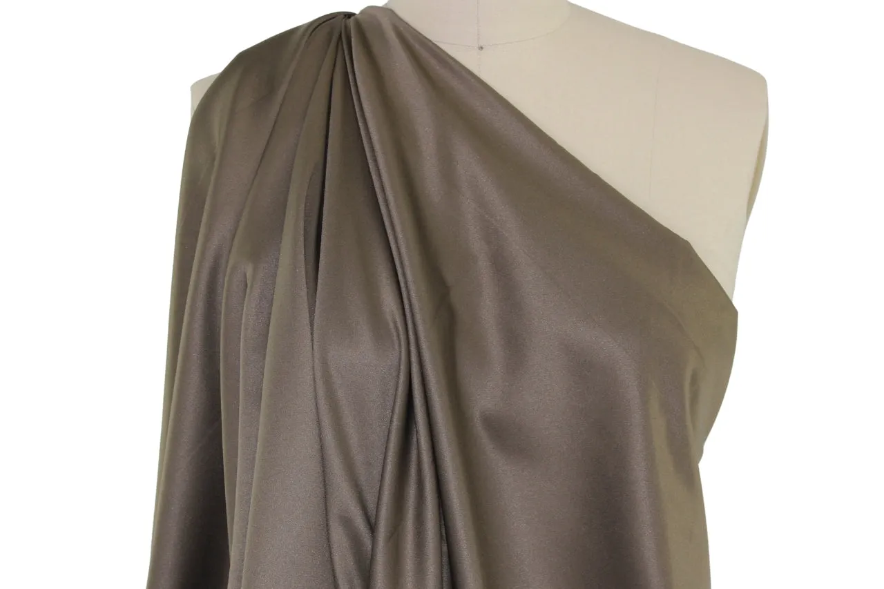 Satin/Suede-Backed Raincoating - Deep Taupe