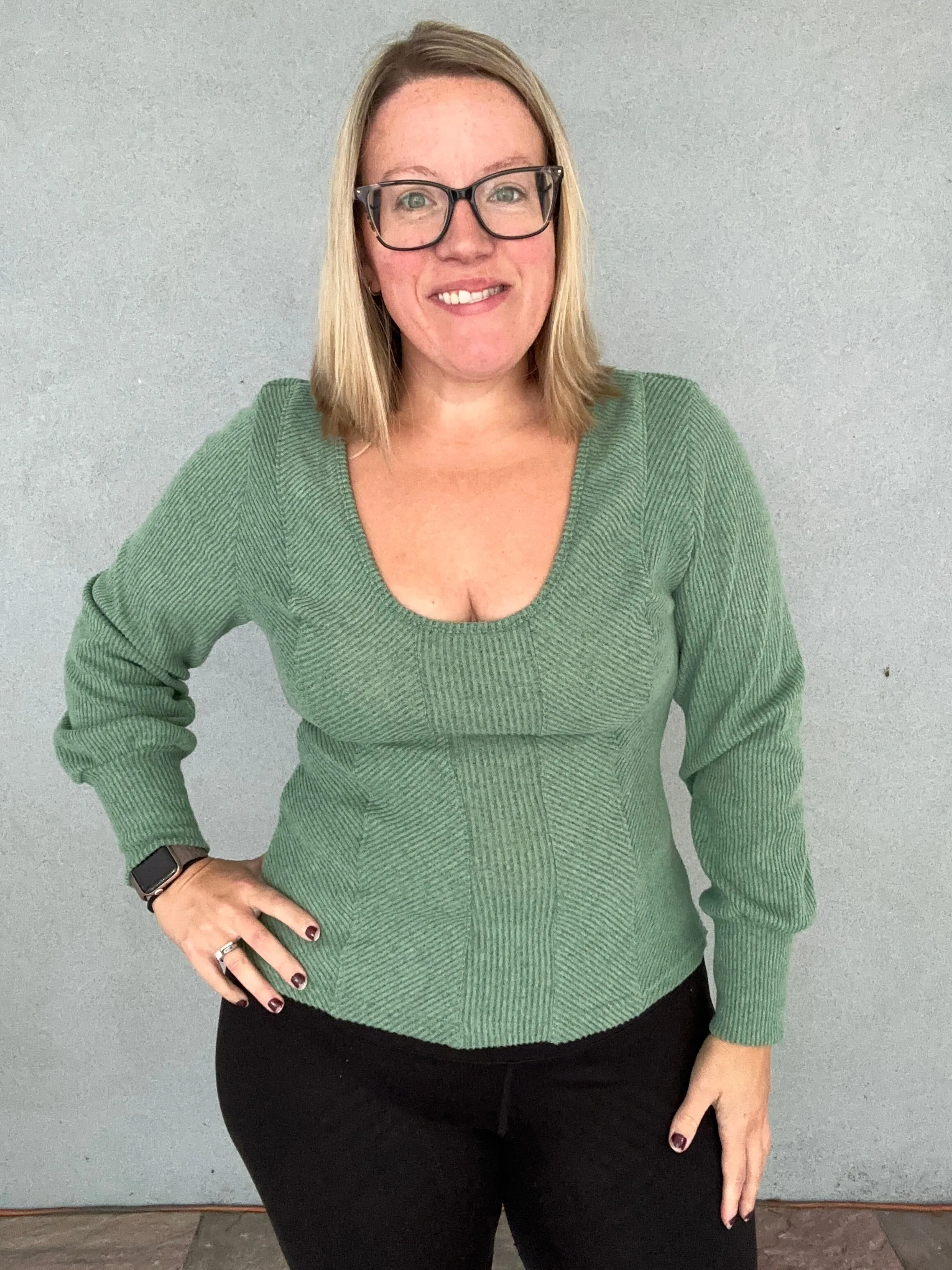 Terrific Texture Scoop Neck Top