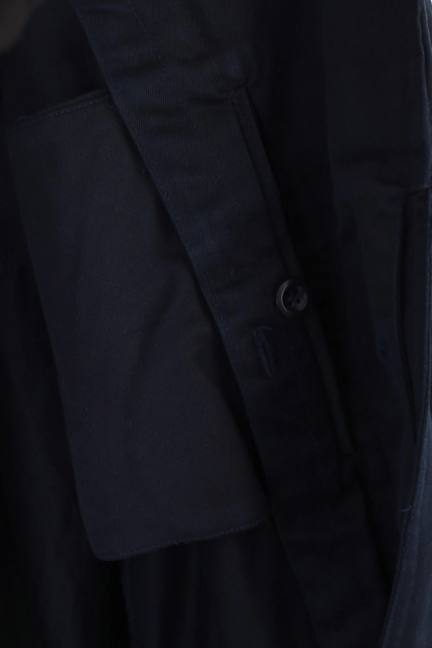 Vintage Men L 184 Coat Navy Cotton Military Croatian Belted Maribor 1979 Trench