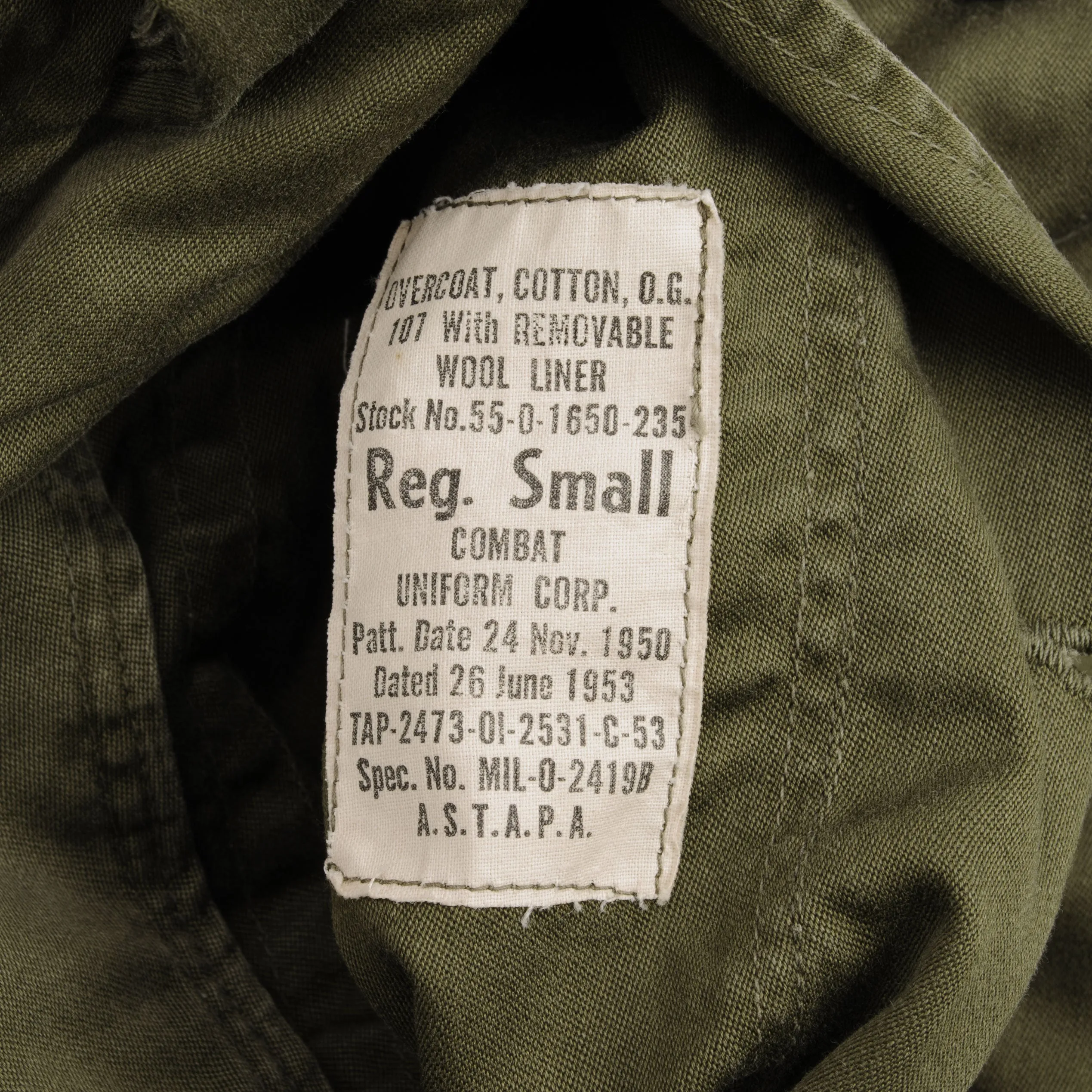 VINTAGE US ARMY OVERCOAT TRENCH COAT 1953 KOREAN WAR SIZE SMALL REGULAR