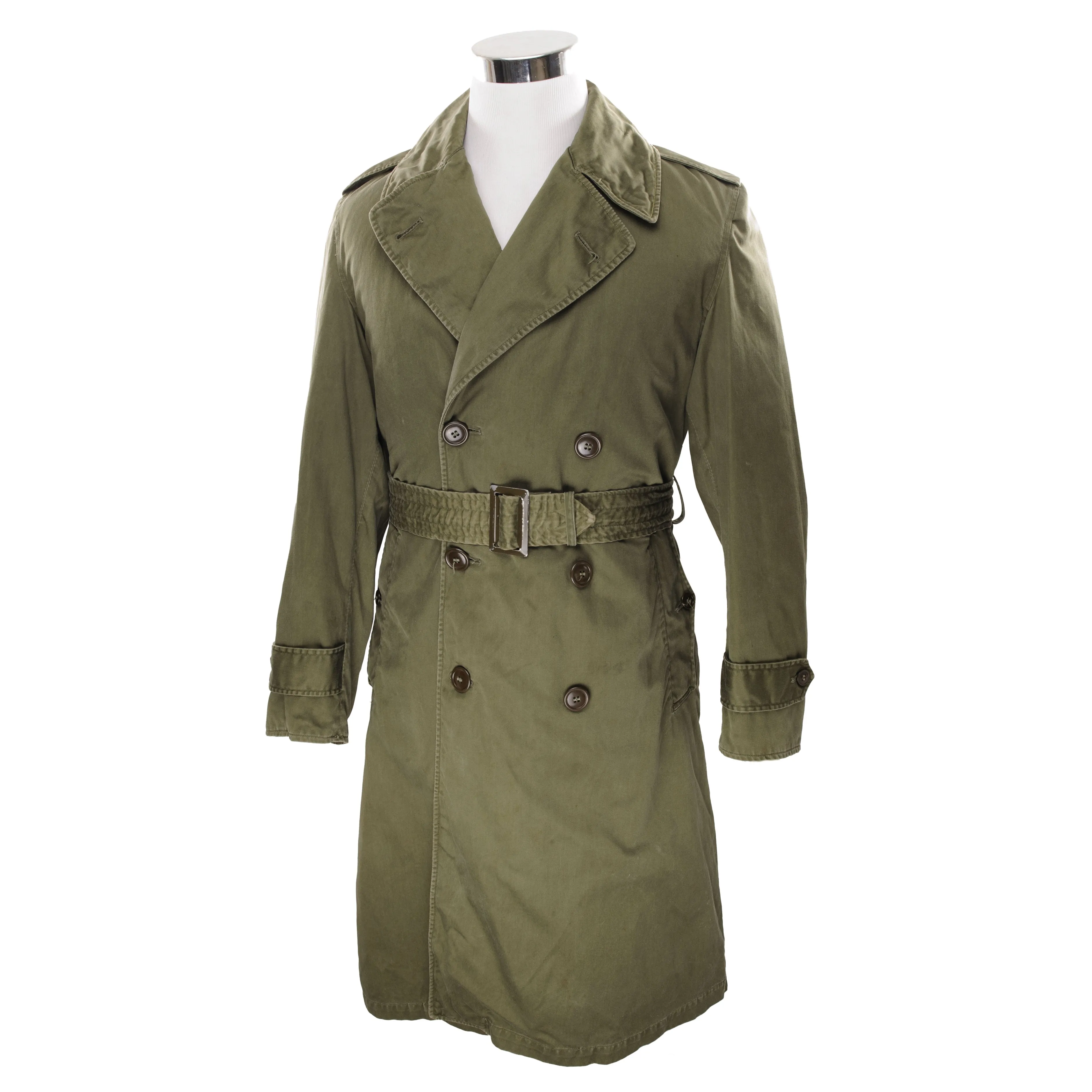 VINTAGE US ARMY OVERCOAT TRENCH COAT 1953 KOREAN WAR SIZE SMALL REGULAR