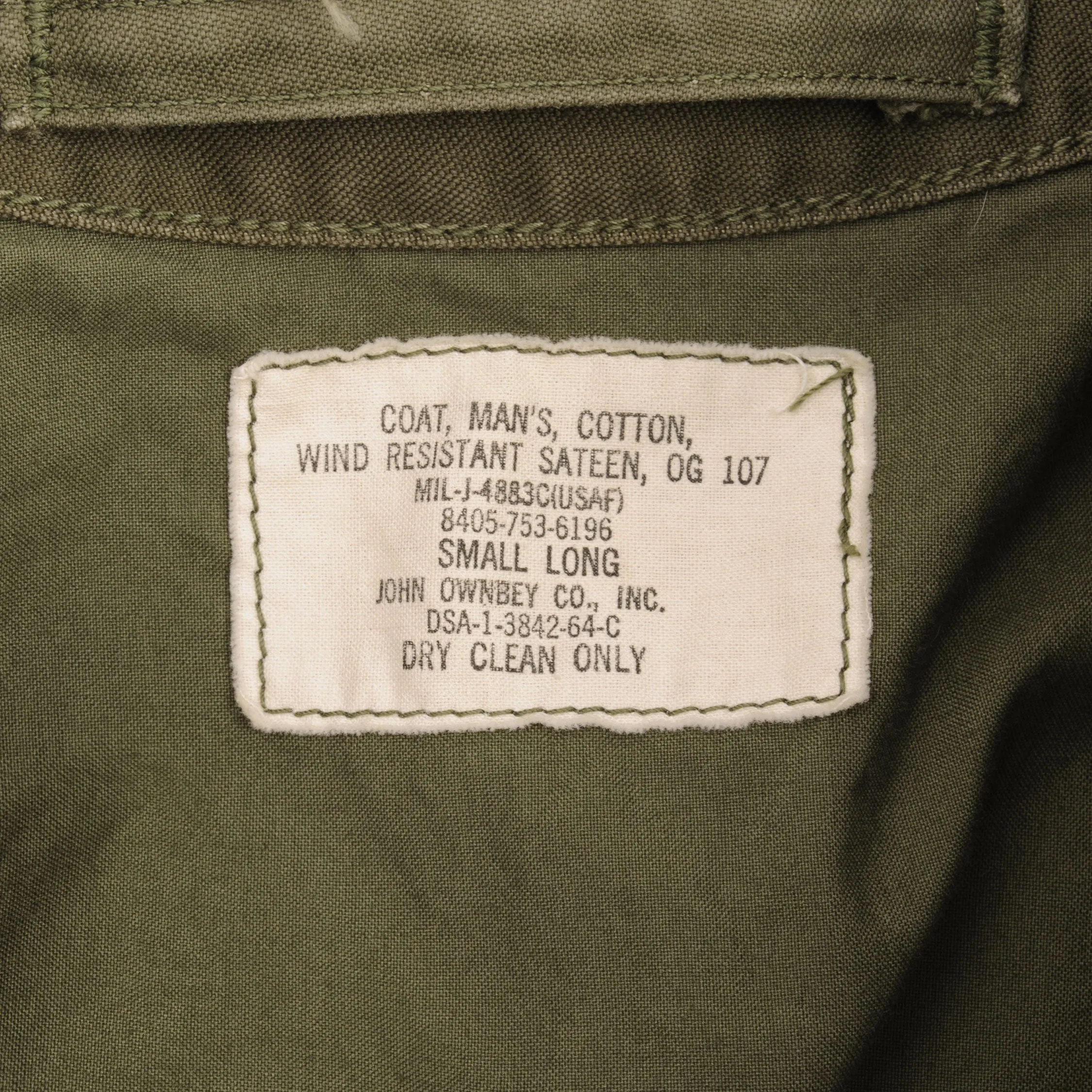 VINTAGE USAF US AIR FORCE COAT 1964 VIETNAM WAR SIZE SMALL LONG